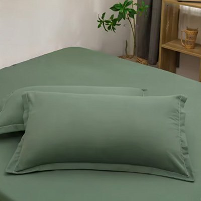 Taie d'oreiller coton premium vert