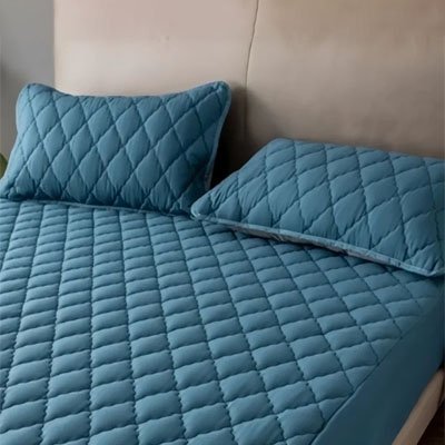 Taie d'oreiller premium coton doux bleu