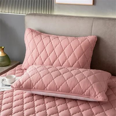 Taie d'oreiller premium coton doux rose